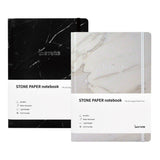 RockBook, A5 Hardcover; black marble cover at the left, white marble cover at the right.