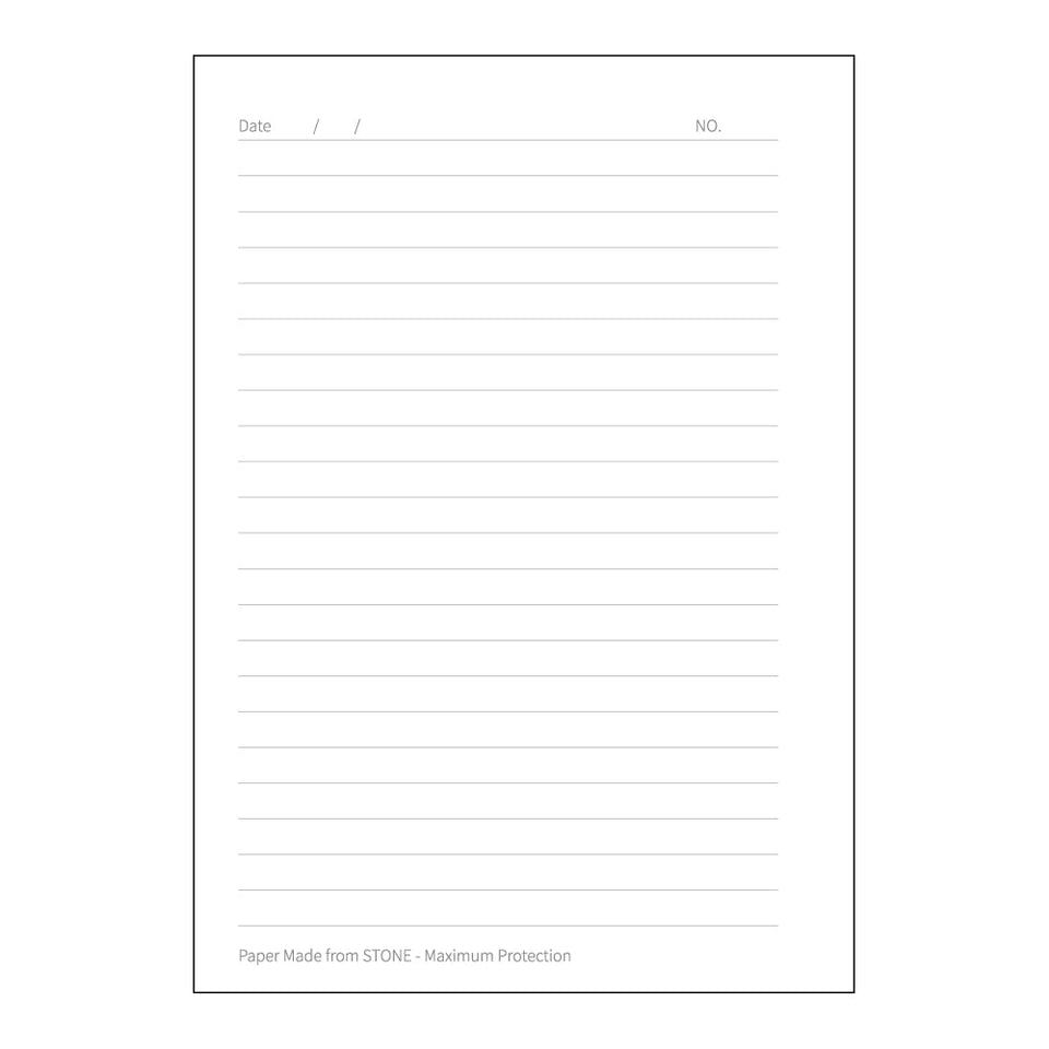 Lined pages, left.