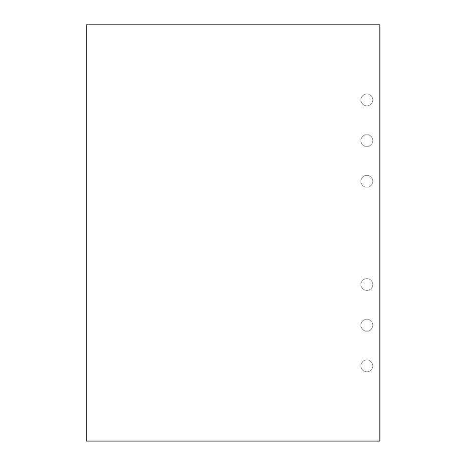 Blank planner inserts, left page.
