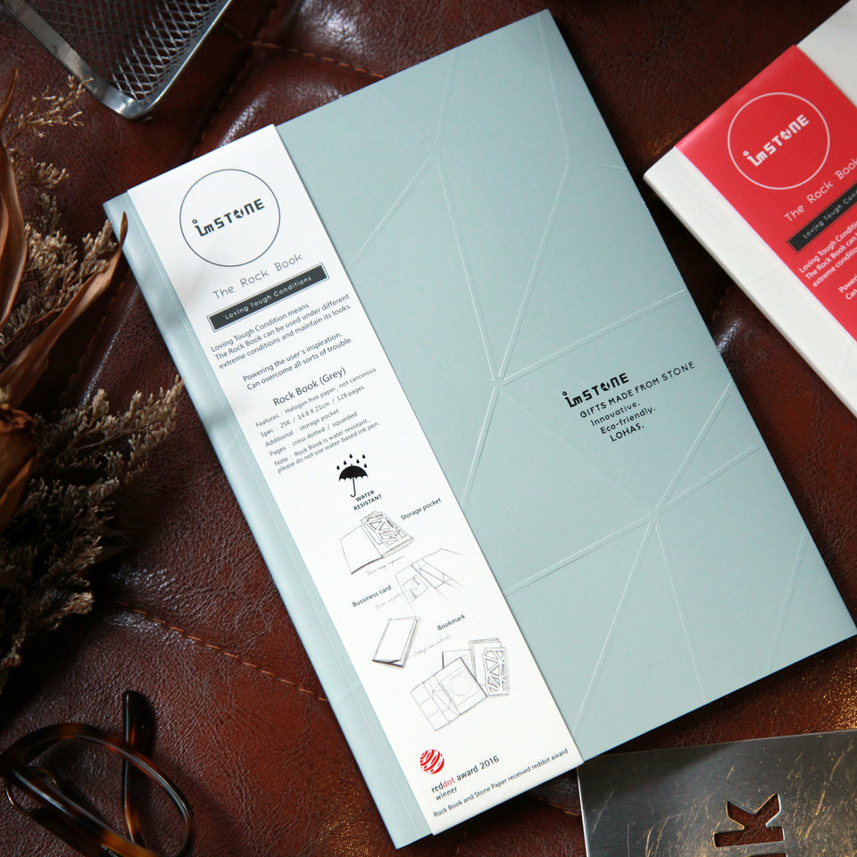 imSTONE White Rock Book (Red Dot Award Stone Paper Notebook)