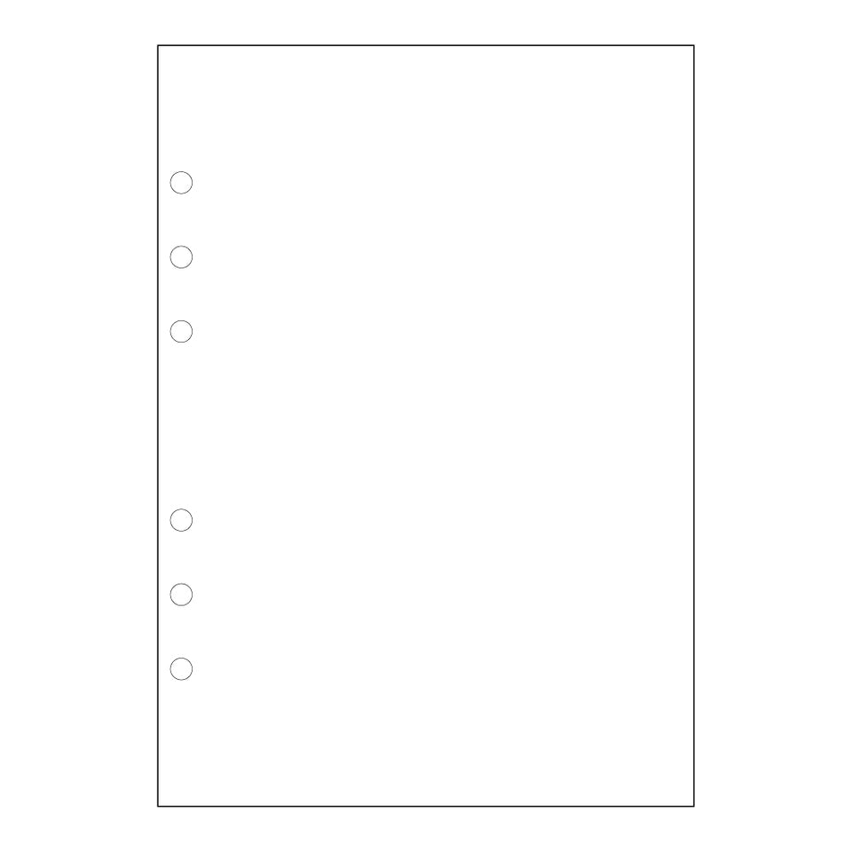 Blank planner inserts, right page.