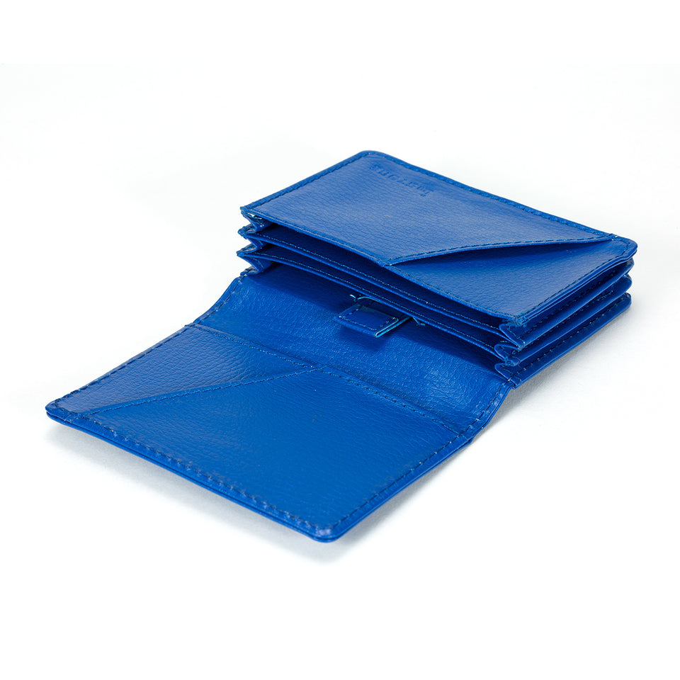 Stone Business Card Wallet interior, blue.