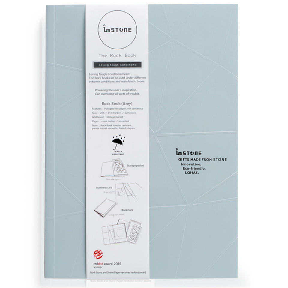 imSTONE Gray Rock Book (Red Dot Award Stone Paper Notebook)
