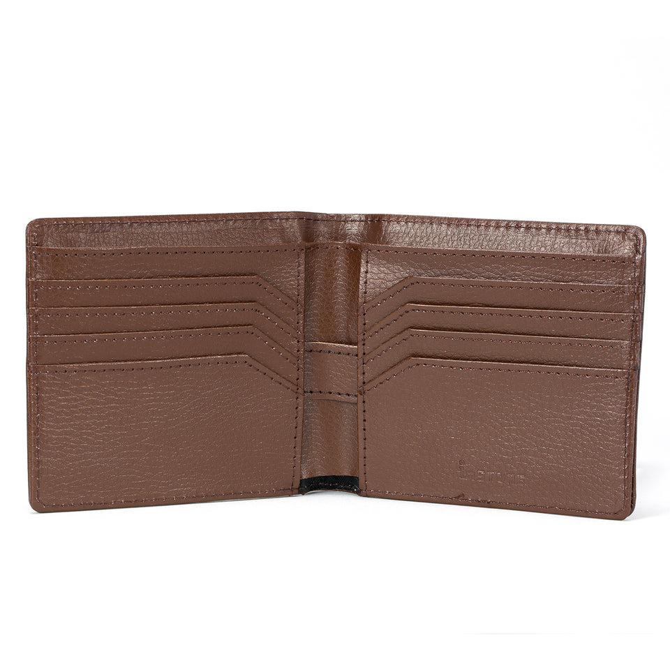 Stone Men's Wallet interior, brown.