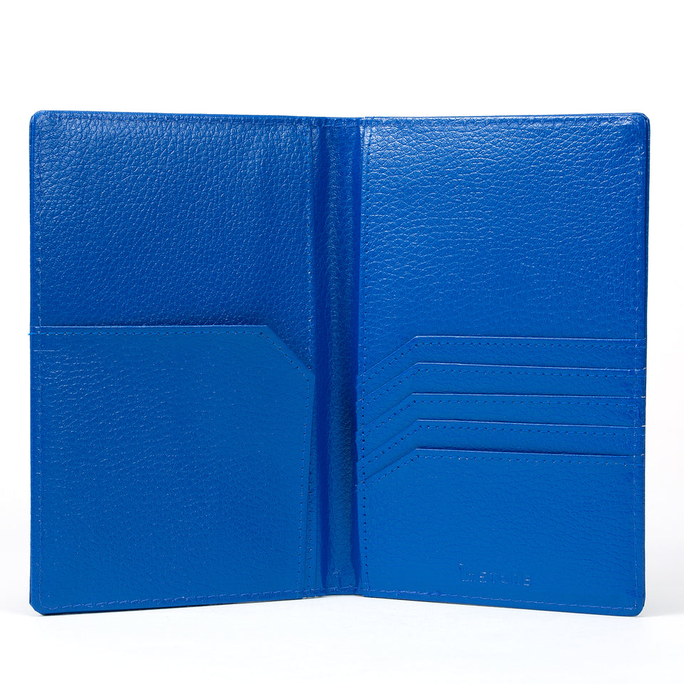 Stone Passport Wallet interior, blue.