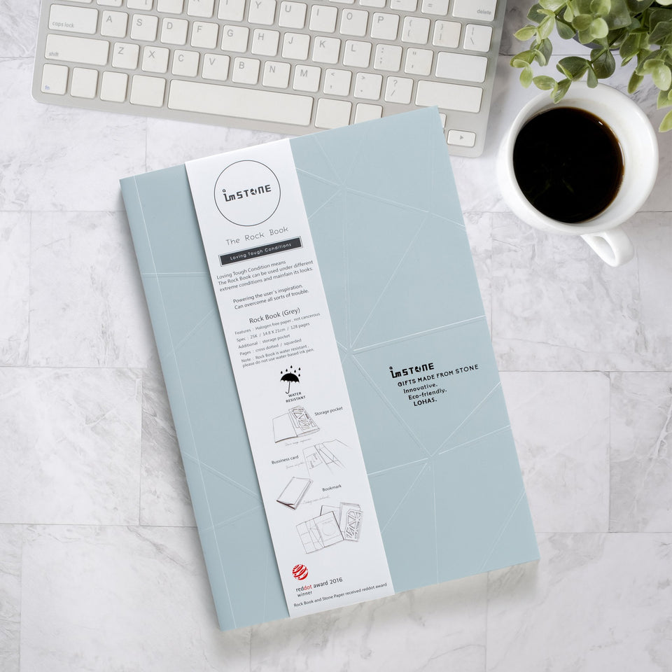 imSTONE Gray Rock Book (Red Dot Award Stone Paper Notebook)