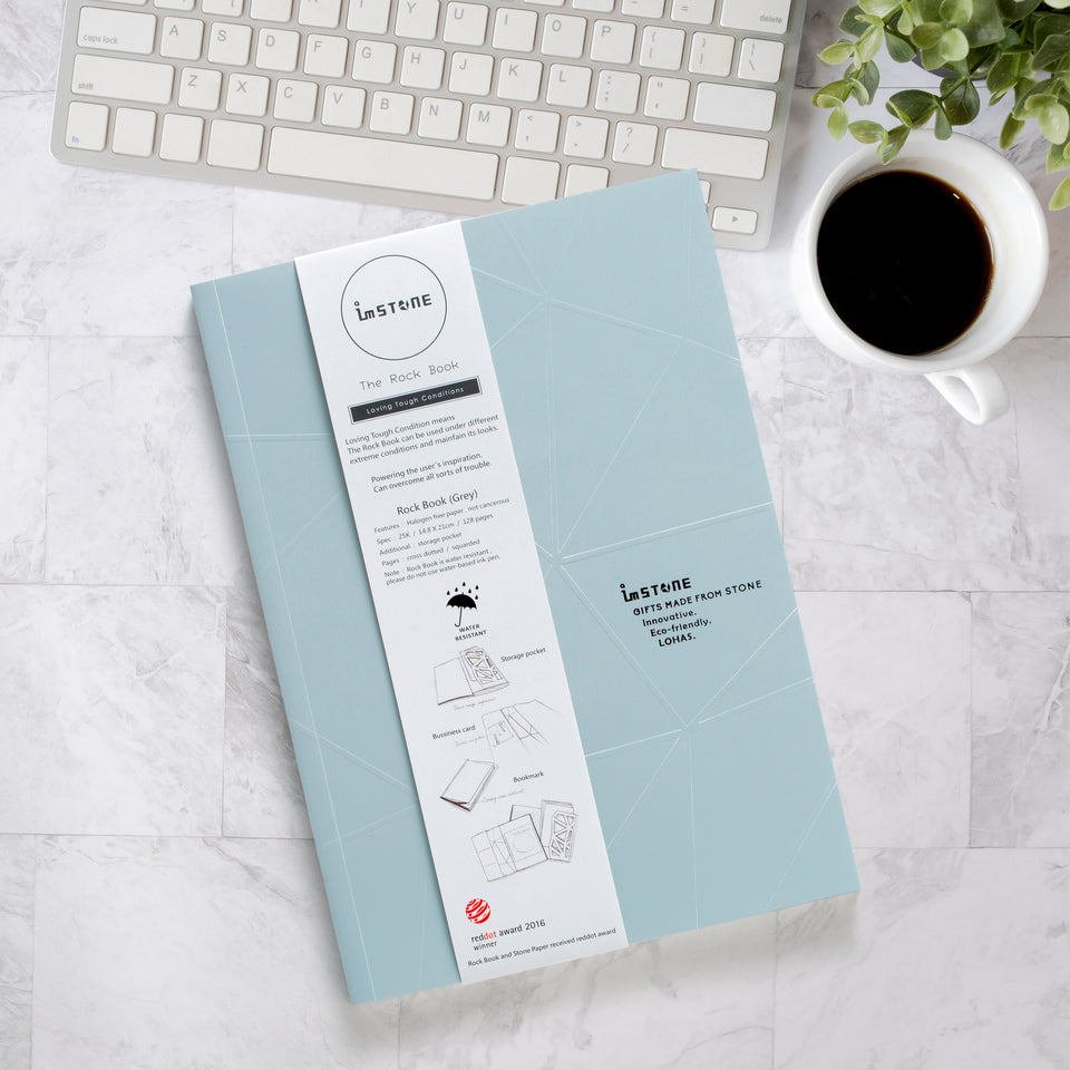 imSTONE White Rock Book (Red Dot Award Stone Paper Notebook)