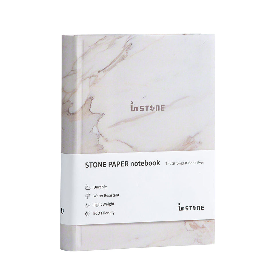 RockBook, A6; white marble front cover.