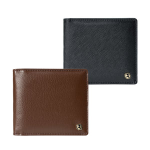 Stone Men's Wallet; brown at the front, black at the rear.